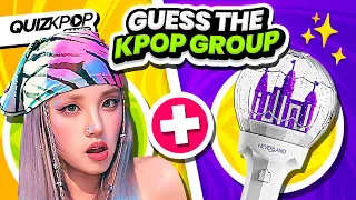 GUESS THE KPOP GROUP BY 2 CLUES (1 MEMBER + LIGHTSTICK) ⚡️ | QUIZ  KPOP GAMES 2023 / 2024