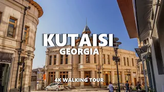 Kutaisi, Georgia walking tour 4K 60FPS. ANCIENT 2600 years old city!