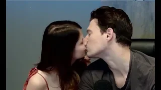 Bryan Dechart kisses fiancé Amelia Blaire during the Twitch livestream!