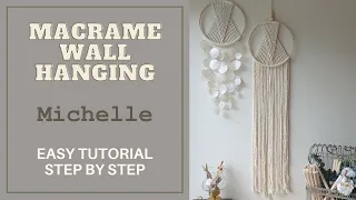 EASY Macrame Wall Hanging (=Dream Catcher) "Michelle" KIT Tutorial for beginners #11 마크라메 월행잉 드림캐처