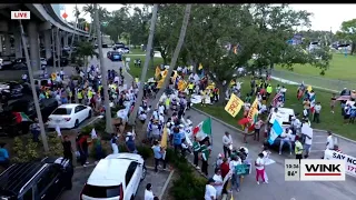 Protesters gather in downtown Fort Myers to begin march against immigration law