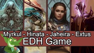 Myrkul's art is unsettling! Myrkul vs Hinata vs Jaheira vs Extus #edh #cmdr game play