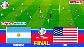 ARGENTINA vs USA | FINAL COPA AMERICA | Full Match All Goals | eFootball PES Gameplay