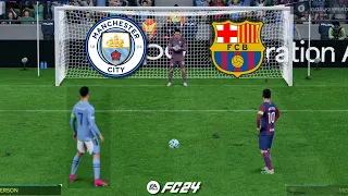FC 24 | Messi Vs Ronaldo | Barcelona Vs Man City | UEFA Super Cup Penalty Shootout | PS5