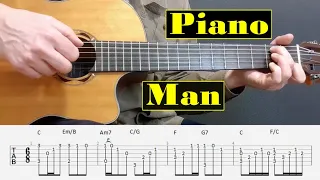 Piano Man - Billy Joel - Fingerstyle guitar with tabs