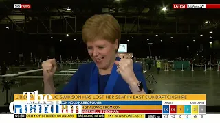 Nicola Sturgeon filmed celebrating Jo Swinson's defeat to SNP's Amy Callaghan