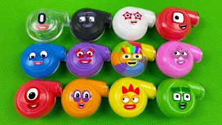 Numberblocks - Looking For All Slime Mini The Whistle Shapes Coloring! ASMR Slime