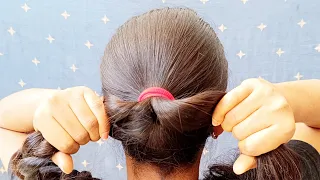 Different! Unique Bun Hairstyle At Home | Very Quick Juda Bun Hairstyle For Everyday Hairstyles
