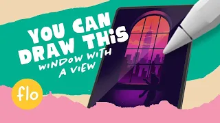 You Can Draw This WINDOW with a SKYLINE VIEW in PROCREATE