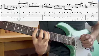J.S. Bach Partita for solo Violin in B minor, double (electric guitar free tab, hybrid picking)