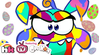 Om Nom Stories: EASTER EGGS COLORING | Funny Cartoons For Kids By HooplaKidzTV