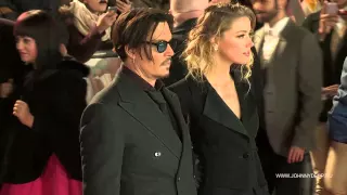 Johnny Depp and Amber Heard attend the UK premiere of Mortdecai at Empire Leicester Square, London