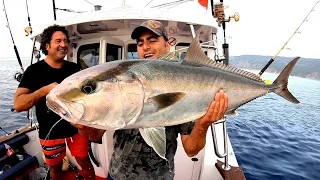 Denizde Kamp Yaptık !! / Korkunç Fırtınaya Yakalandık  ( Catch & Cook & Sashimi )