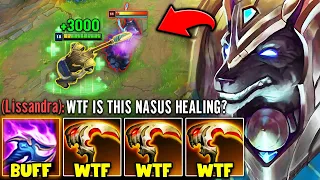 NASUS, BUT I STACK LIFESTEAL AND EVERY Q HEALS ME TO FULL (NEW BUFFED PASSIVE)