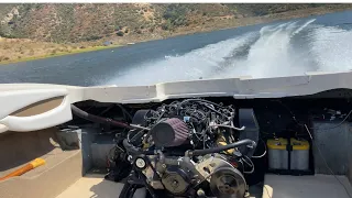 power boat gets a junkyard 5.3 v8 swap and holley terminator  x ecu tune on the lake