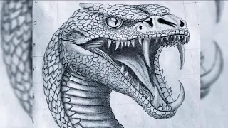 hyper realistic snake 🐍 drawing with a pencil || mrart2.O ||