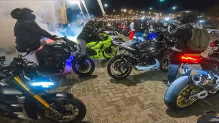 Bikers Crash Dubai Car Event! Crowd Pullers!