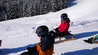 Hexen-Rodelbahn in Fiss in der Familiendestination Serfaus-Fiss-Ladis. Winter.