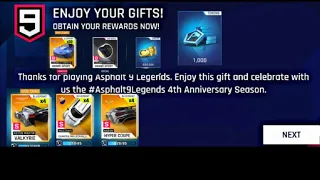 Asphalt 9 4th Anniversary Free 1000 Tokens &Bos Pack Rewards