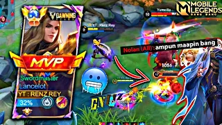 HARDGAME TOP GLOBAL LANCELOT VS PRO NOLAN!! 🔥 SERIOUS MODE INDONESIA LANCELOT | MOBILE LEGENDS