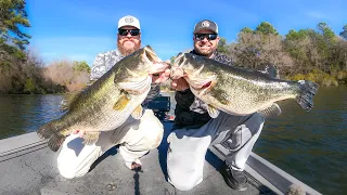 Shallow Water Trick Catches GIANT Bass! (2 Bass For 20 lbs!!!) 😎