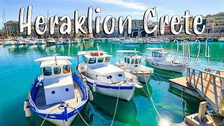 Heraklion Crete, 2024, walking tour 4k, vlog, Crete Greece