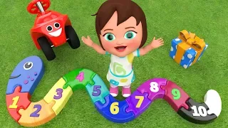 Snake Puzzle Numbers Toy Set Colors & Numbers for Children with Little Baby Fun Play 3D Kids Edu