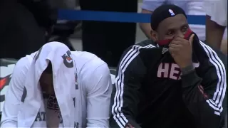 LeBron James and Dwyane Wade Kiss Cam (Miami Heat at Atlanta Hawks)