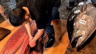 Perfect cutting skills for BlueFin Tuna (Bluefin Tuna) over 300kg