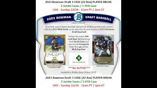 2023 Bowman Draft 3 Case (2 Jumbo / 1 HTA) Player Break #8 - 12/24/23