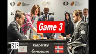 Game 3 ¦ World Championship 2021 ¦ Carlsen-Nepomniachtchi