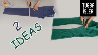 DIY Convert - Reuse Old Jeans Into Beautiful Skirt and Bag (Jeans Reuse Idea) | Tuğba İşler