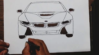 How to draw BMW i8 step by step