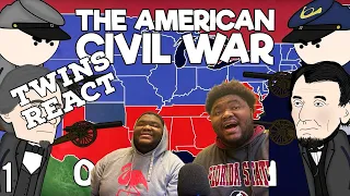 (Twins React) to The American Civil War - OverSimplified - (Part1) - REACTION