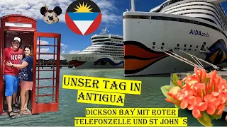 Unser Tag in Antigua - Strand mit Telefonzelle & St John's (4K)| AIDA Perla 02-2023| VLOG #029-12-1