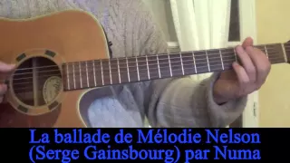 La ballade de Mélodie Nelson (Serge Gainsbourg) cover reprise à la guitare 1971