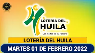 LOTERÍA DEL HUILA Resultado Martes 01 de febrero de 2022 ✅🥇🔥💰PREMIO MAYOR