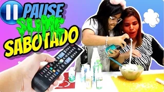 DESAFIO DO PAUSE FAZENDO SLIME COM SABOTAGEM - PAUSE SLIME CHALLENGE