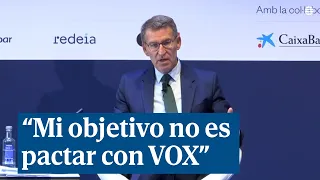 Feijóo afirma que su objetivo es una mayoría suficiente, no pactar con Vox