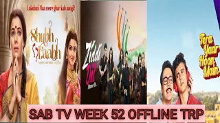 Sab Tv Week 52 Offline TRP | Maddam Sir | Wagle ki Duniya | TMKOC | DhruvEntertainment