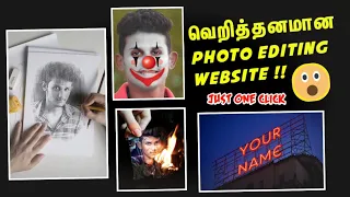 Best website for photo editing ⚡😮Neon text /pencil sketch /joker face/editing tamil/ one click