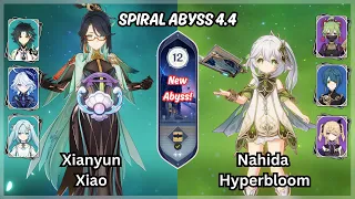 C0 Xianyun Xiao Hypercarry & C0 Nahida Hyperbloom | Spiral Abyss 4.4 Floor 12 - Genshin Impact