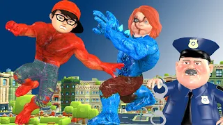 Nick's Son Transform Red Nickhulk Vs Giant Chucky Zombies Rescue Papa Nick - Scary Teacher 3D Game