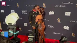Video: Cardi B and Offset pack on the PDA at pre-Grammy bash in LA