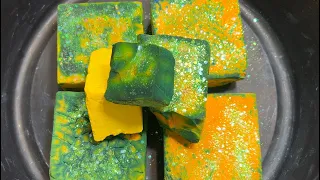 💛💚 DYED GYM CHALK BLOCKS 💚💛 // ASMR // SLEEP AID // ODDLY SATISFYING