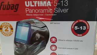 Fubag ULTIMA 5 - 13 Panoramnic Silver. Маска сварочная, хамелеон. 4 датчика. Распаковка.