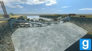 TSUNAMI VS HUGE BRIDGE! Garry's Mod Natural Disasters! (gdisaters)