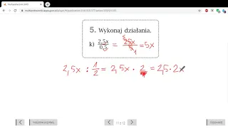 Upraszczanie wyrażeń algebraicznych - część 2, klasa 6