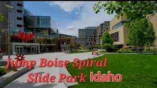 WALK AROUND JUMP BOISE SPIRAL SLIDE IN DOWNTOWN BOISE IDADO FROM ROAD TRIPS.