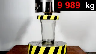 HYDRAULIC PRESS VS GLASS CUP, AMAZING STRENGTH